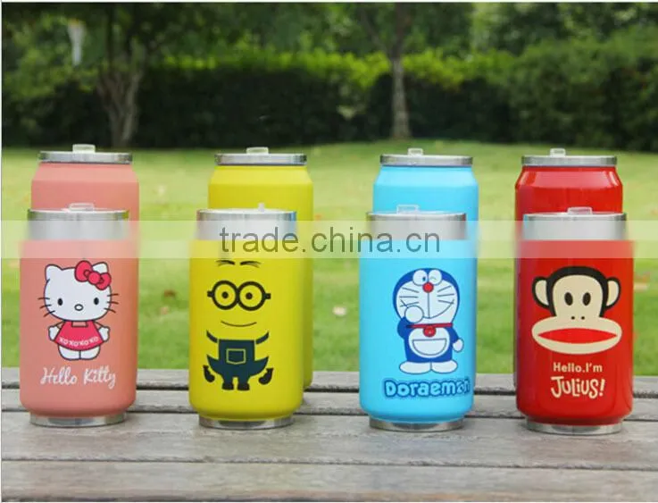 wholesale stainless steel vacuum flask zip-top bottle with straw