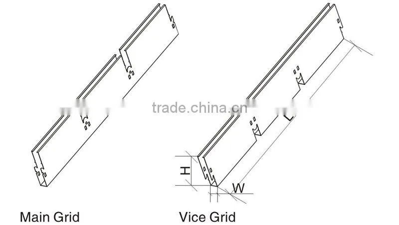 Factory Direct Sale White Aluminum Open Grid Ceiling, T Bar Matching Aluminum Suspended Ceiling Grid for Shopping Halls