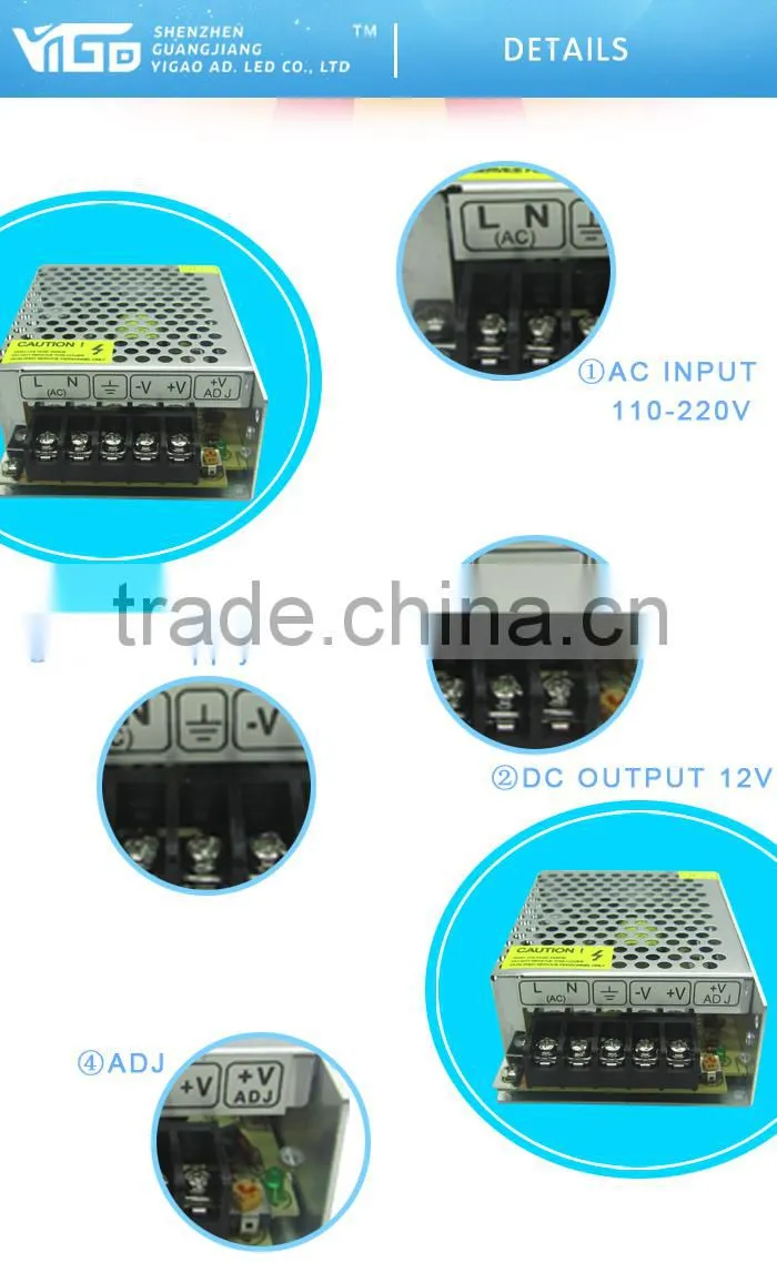 AC110v outdoor logo use mini led power transformer for DC12v 60w