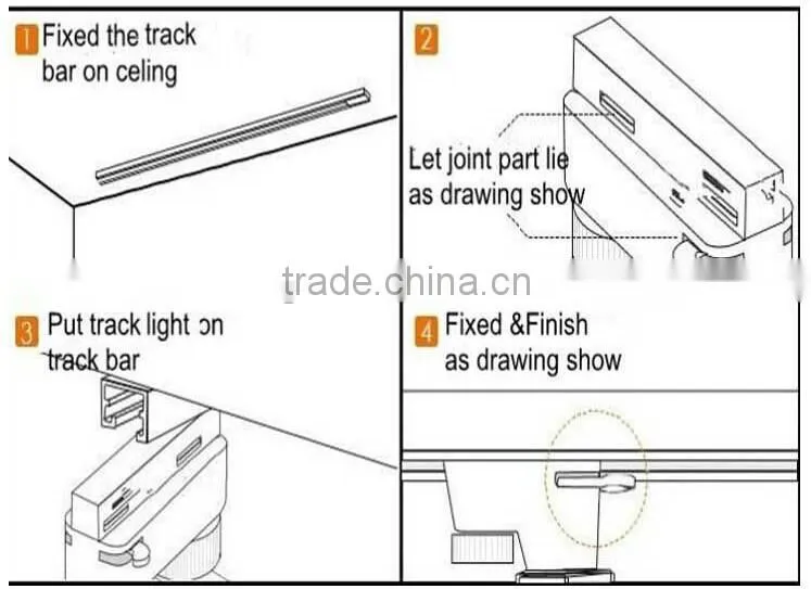 4 wires 3 phase Europe Standard 100degree adjust led track lighting 20w 30w (Competitve Price !)
