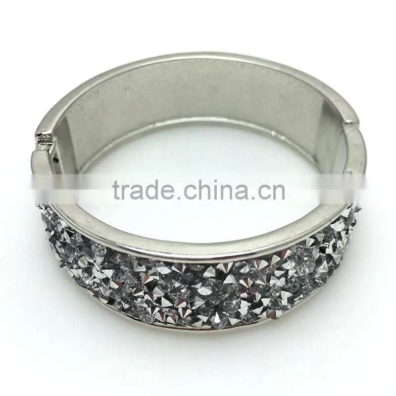 fashion elegant shiny crystal beads bead bangle/ girls crystal alloy bangles