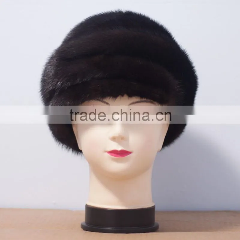 2015 New Collect Mens Winter Fur Hat Russian Mink Fur Hat For Sale