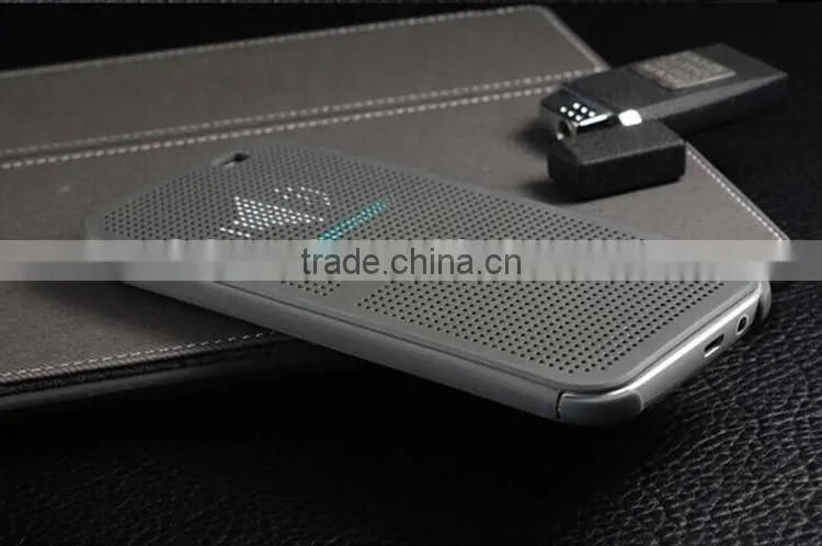 Smart Flip Dot View Cover Case For HTC One M8 Auto Sleep Wake function Phone Case With Stylish Matrix Design