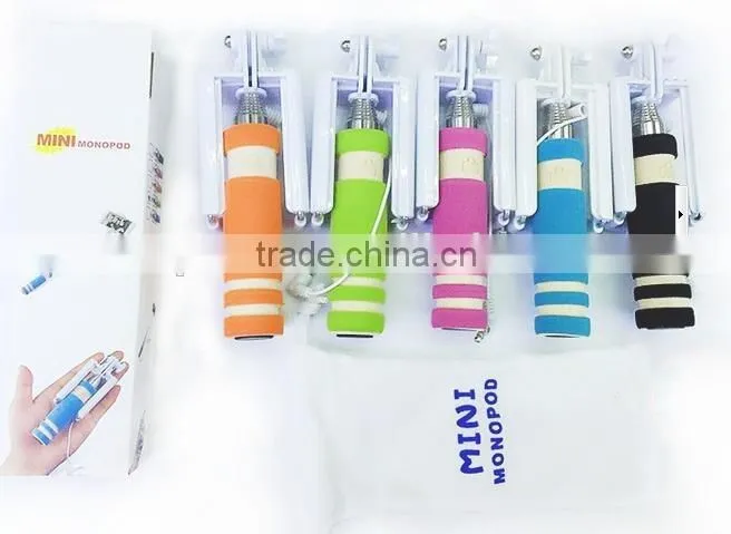mini selfie stick 13.5 cm 2015 Top Hot 13.5cm Super Mini Wired Selfie Stick Handheld Monopod