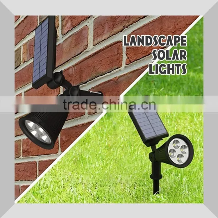 Bright 4 LED Solar Powered Light Wireless Wall or lawn Security Light Sensor Lamp Waterproof Outdoor Light