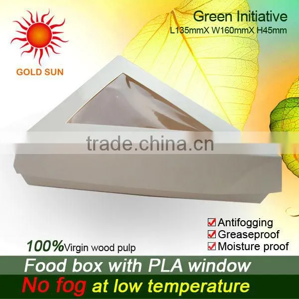 The triangle Fast Food Packaging With The Anti-fog Windows
