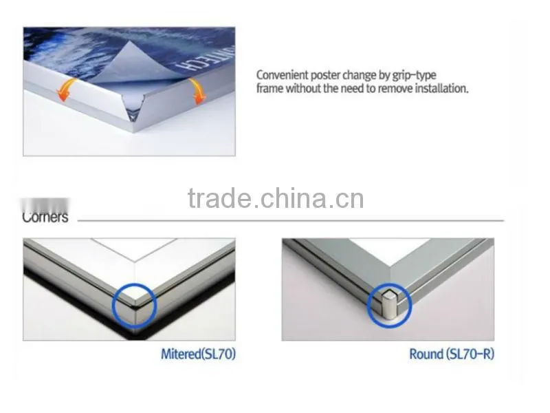 slim frame aluminium, Aluminium snapper frame,slim light box