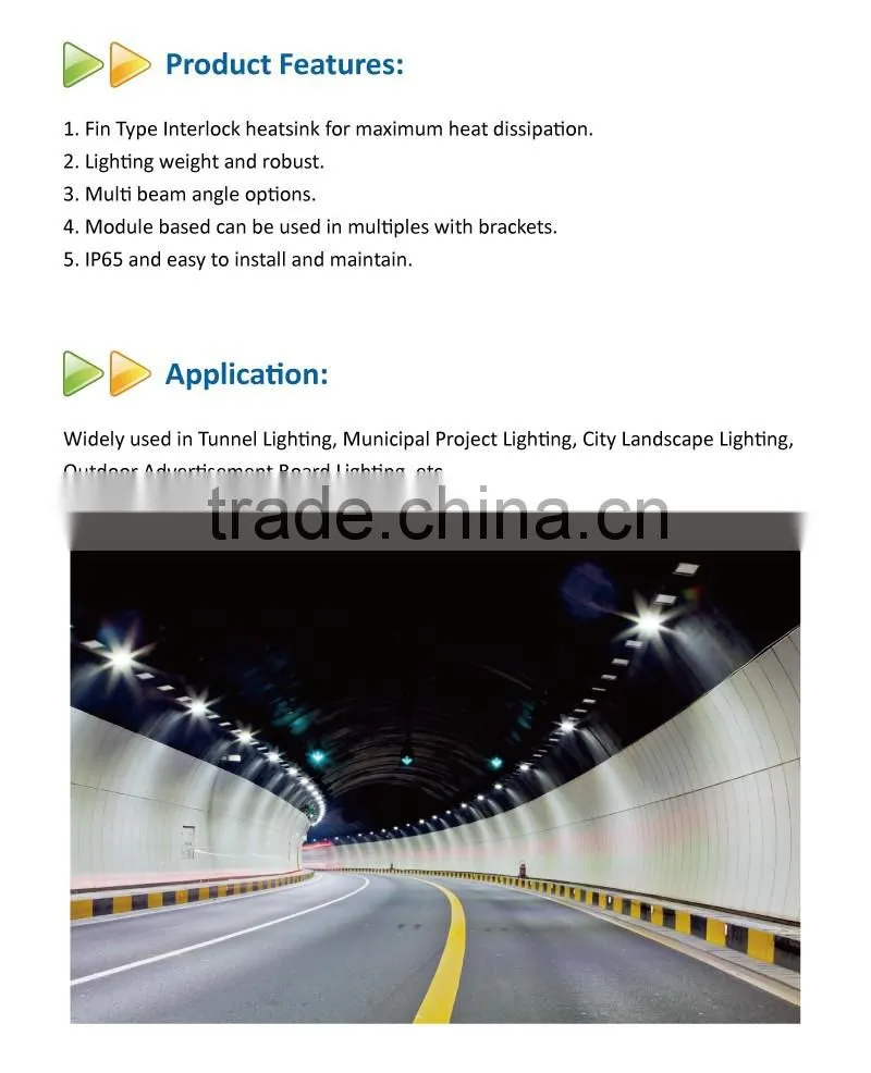 New arrival module outdoor lighting led tunnel light 100W with MeanWell driver