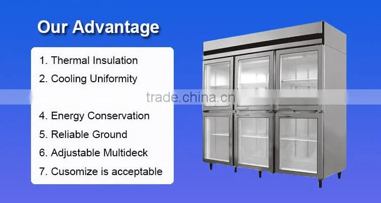 Glass Door Refrigerator, 6 Half Doors, Commercial Refrigerator