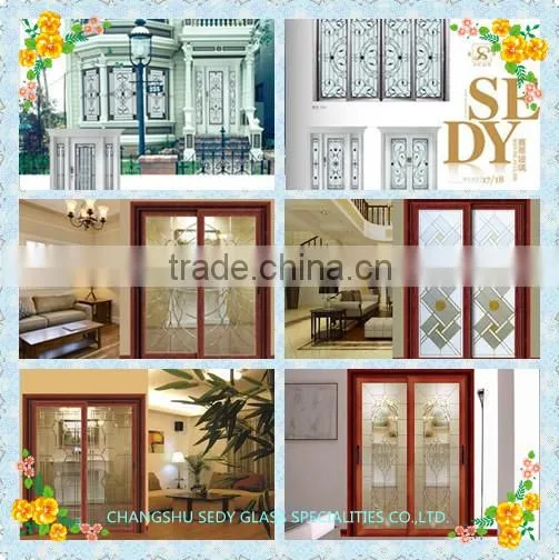 wrought iron door glass in classical design,luxurious style