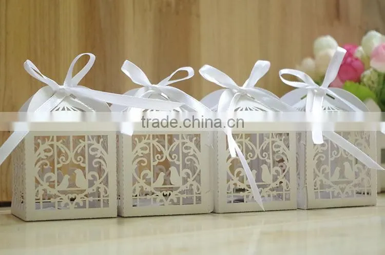 Love Heart Bird Laser Cut Party Wedding Favor Candy Gift Boxes