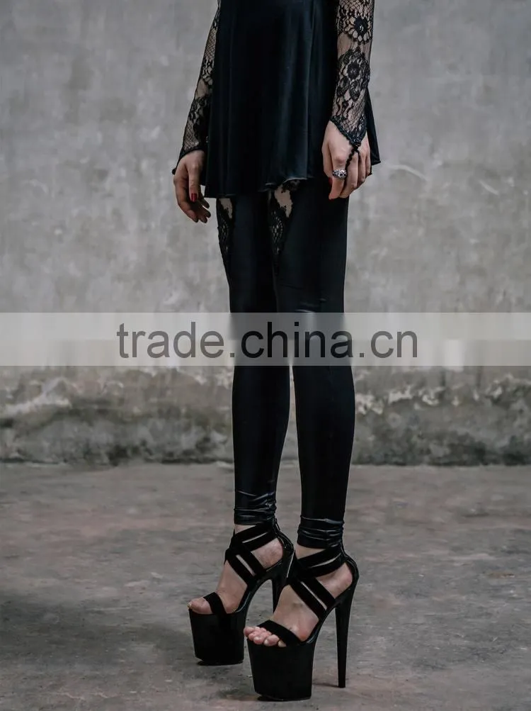 DEVIL FASHION 2015 latest gothic lace leggings PT011