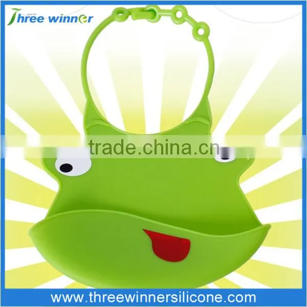 Cute pattern animal design silicone bib rubber baby bib