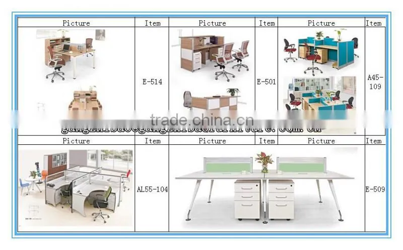 stronger office partition office workstation for three people with metal base E-519