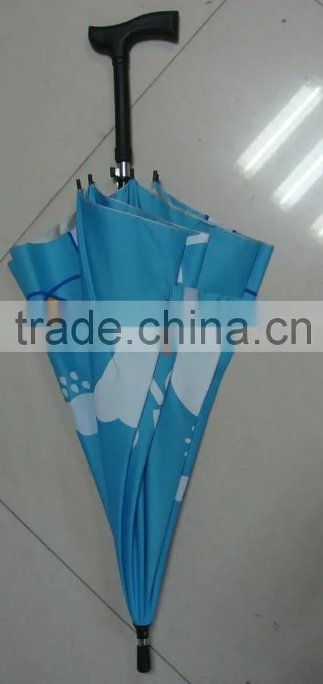 strong automatic customized hospital advertising anti-skidding walking stick umbrella