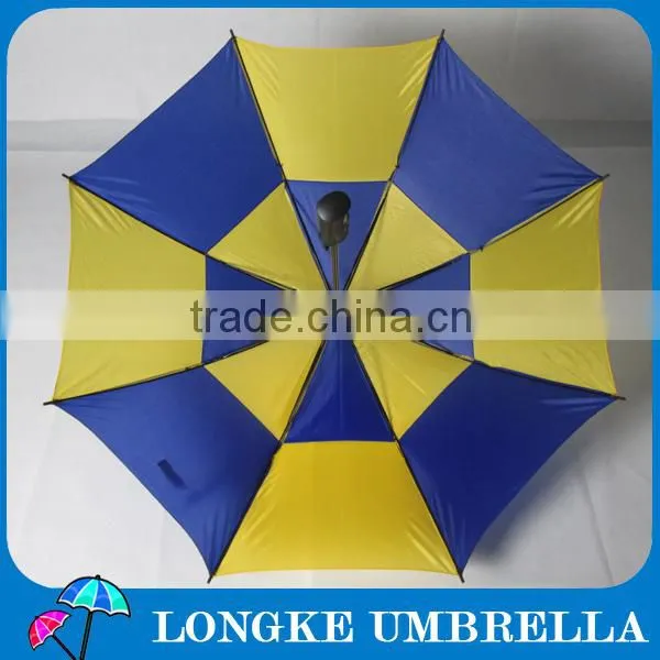 24"auto open Straight golf Umbrella with handprint handle