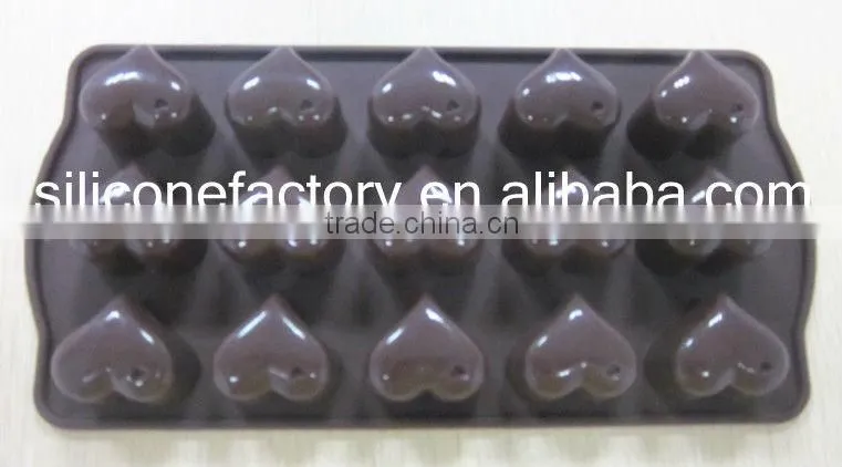 15 holes silicone coffee color chocolate mould, FDA & LFGB silicone fondant mould
