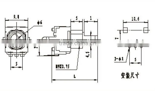 Rotary carbon composition alps potentiometer