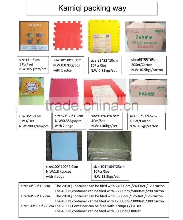 High quality non slip gym EVA foam exercise taekwondo mats