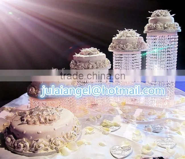 High quality hanging crystal cake stand for wedding cake
