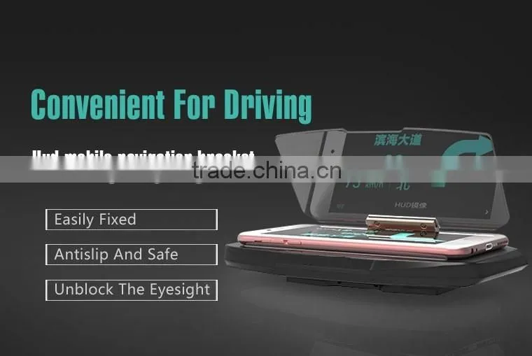 HUD smart phone cradles head up display safe drive for GPS navigation reflect to the mirror