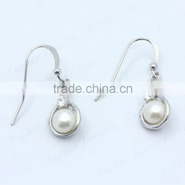 2015 wholesale pearl jewelry silver 925 pearl earring