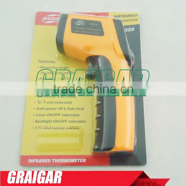 2015 NEW GM320 Non-Contact Laser Gun Infrared Digital IR Thermometer industrial LCD with Back Light 330 Centidegree