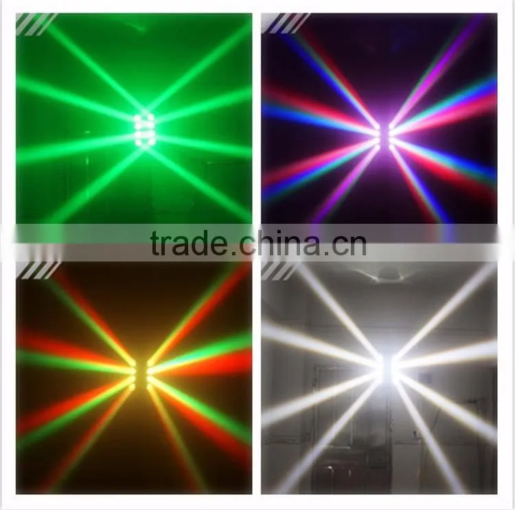 Factory price LED 8*12W FULL color stage beam Double row moving head spider light
