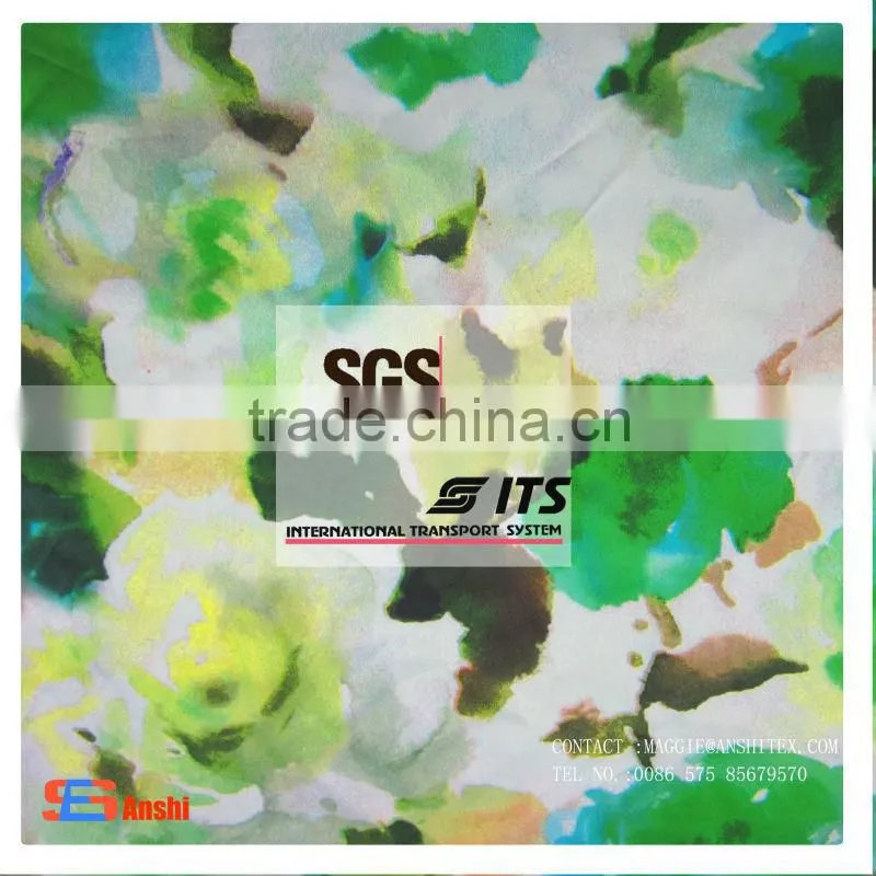 Custom design Polyester satin chiffon digital printed fabric for top, underwear, dress fabric