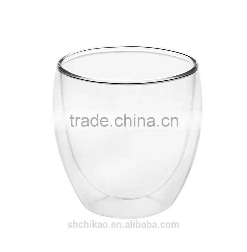 borosilicate glass double layer tea cup