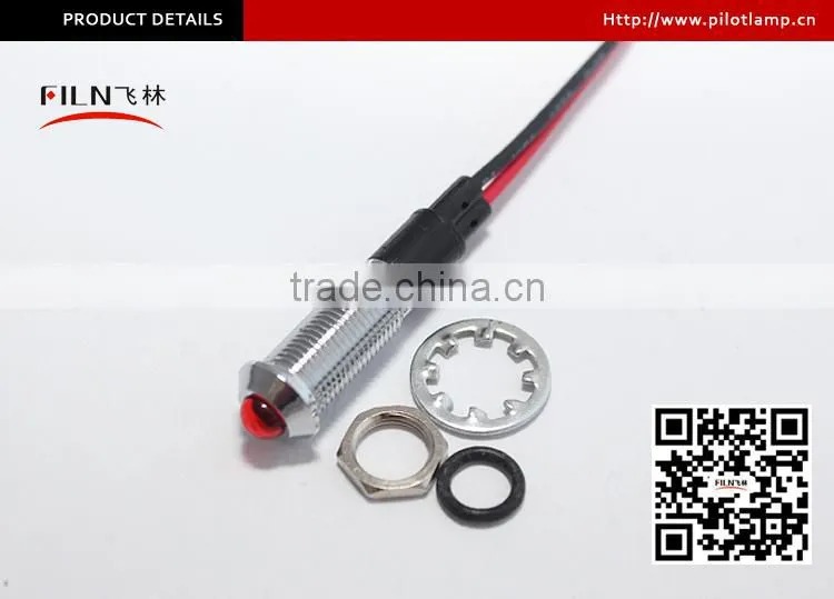 Patent Design waterproof LED 8mm diamater red green double color led signal pilot indicator light