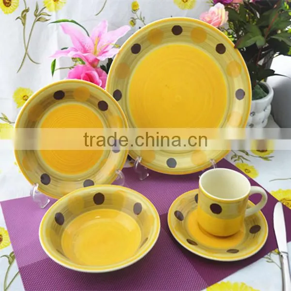 2017 hand painted stoneware ,stoneware dinnerware,stoneware plate dinner set