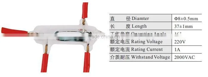Daier High Quality 1A 220VAC 4Pins MS-403 Mercury Switch
