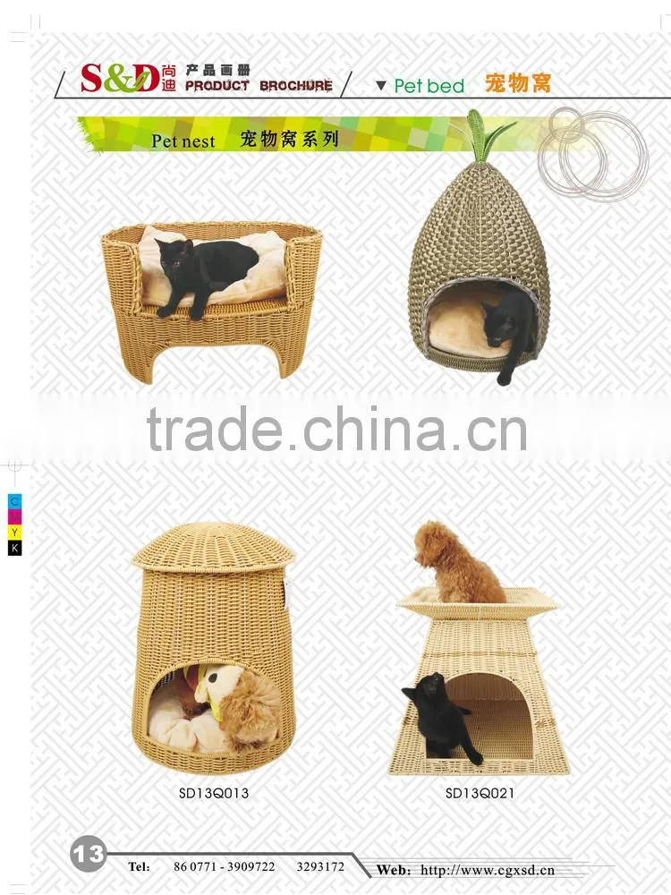 S&D Pet Accessories handmade lovely sofa shaped rattan dog bed pet bed