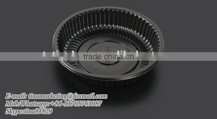 Disposable Plastic Round Food Container,Plastic Take Away Food Packaging Box, Plastic Round Sushi Container