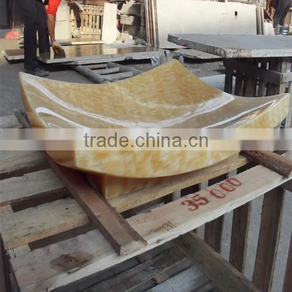 square yellow onyx sinks