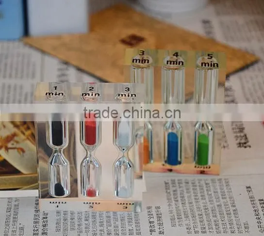 Acrylic glass sand clock crystal 1min 3 min 5min hourglass