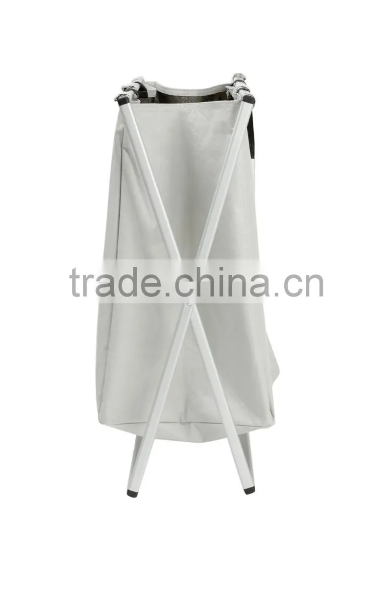 Double layers laundry hamper 2 compartment sorters with Aluminum Frame