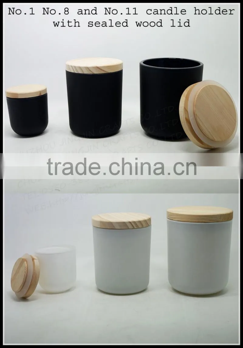 High-end electroplated gold glass candle holder with sealed black wooden top