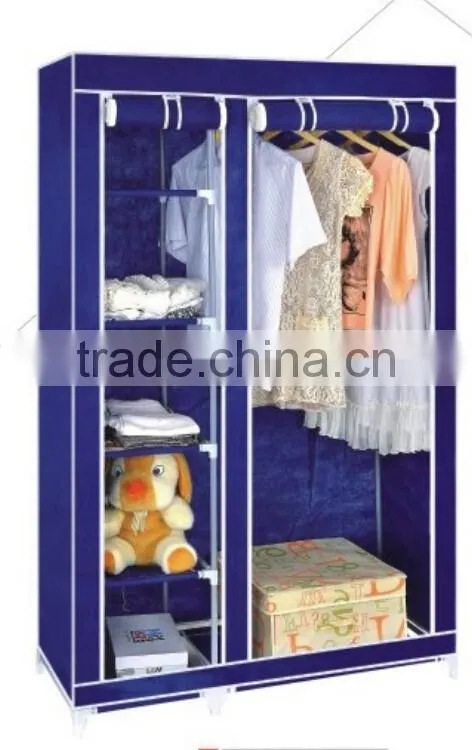 Store More Popular Shelves Non Woven Wardrobe with Wheels