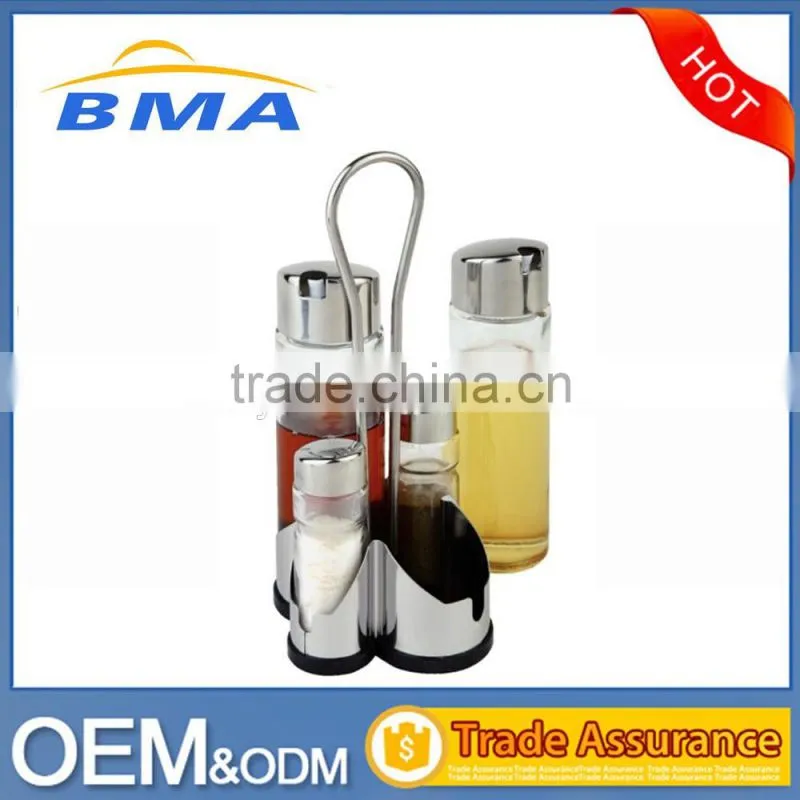 Glass Oil And Vinegar Bottle Cruet Set For Kitchen Use