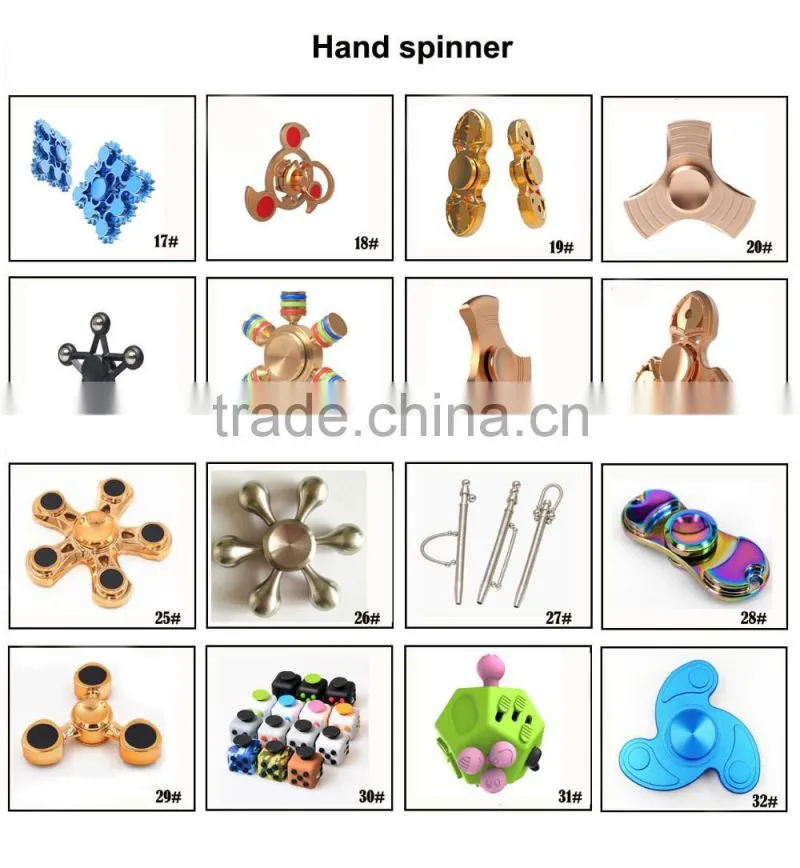 2017 New Design Hight Quality relieve stress ABS+stainless steel hand wind fidget spinner toys