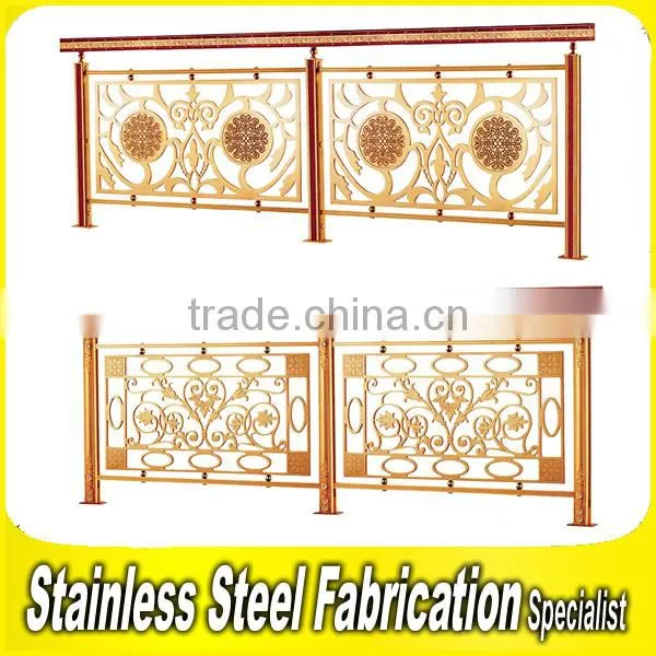 Engraved Decorative Integral Aluminum Stair Baluster