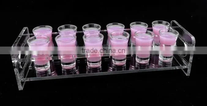 Elegant Rectangle Acrylic Bullet Shot Glass Display Holders
