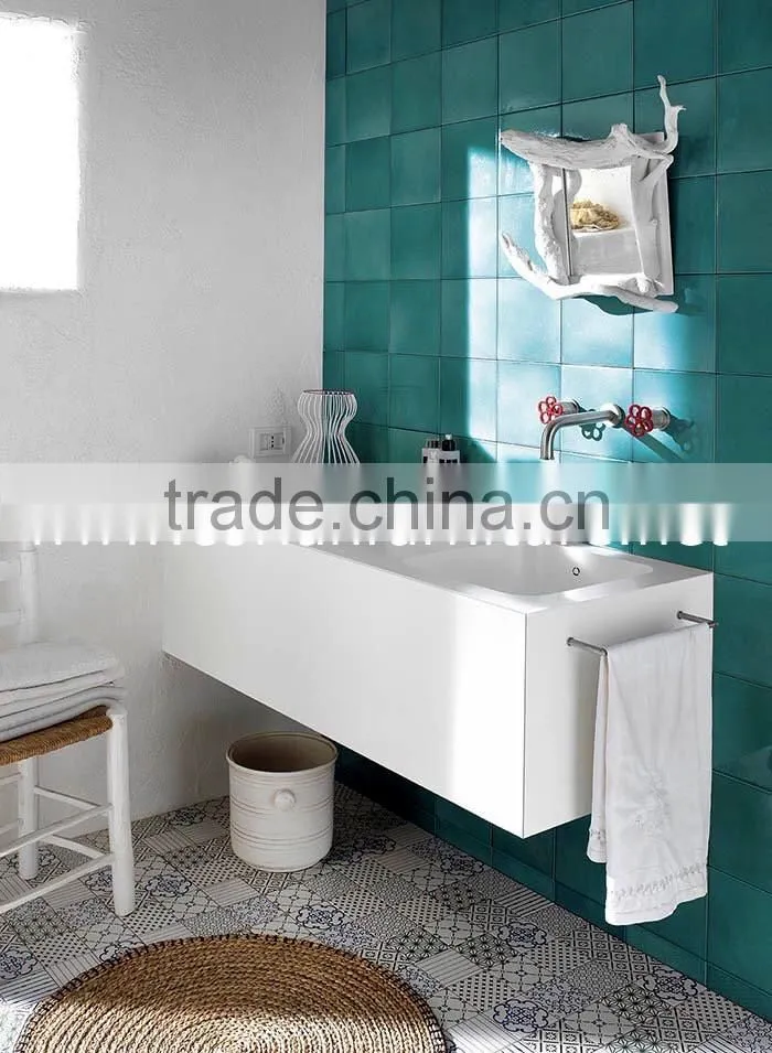 Double sink corian basin with mirror