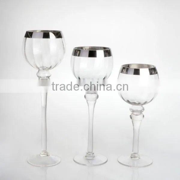 FDA, SGS, silver X-MAS handmade elegant luxury candle christmas holder