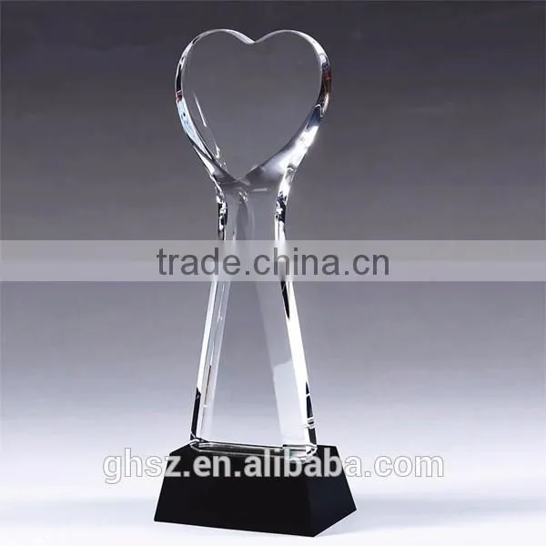Custom craft gifts blank k9 heart crystal awards