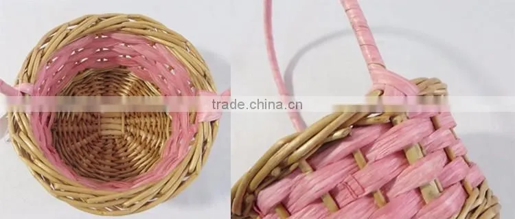 Personalized small round easter egg hunt wicker easter gift basket