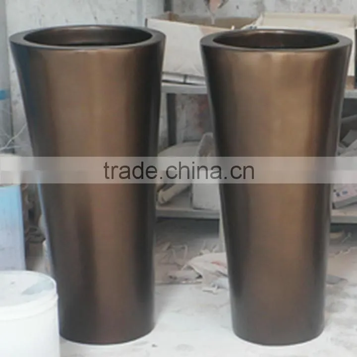 Modern fiberglass planter flowerpot