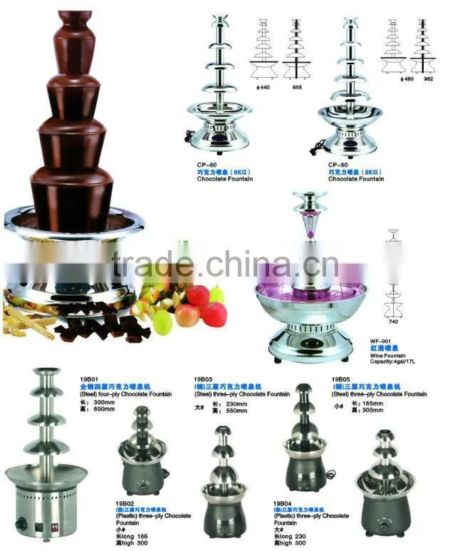 Stainless steel 5-layer chocolate fountain